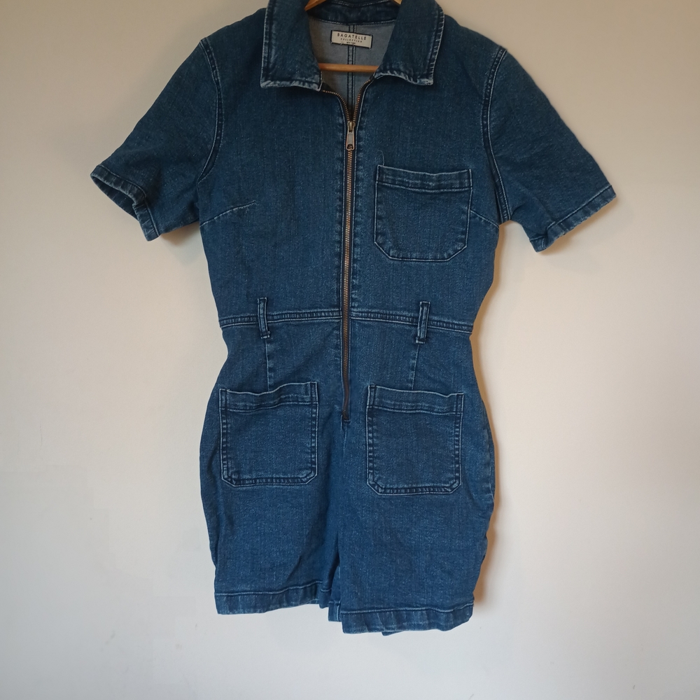 Bagatelle New York Denim Zipper Front Romper Size M